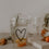 Bent heart transparent glass straws in a set of 4 (VE = 10 sets)
