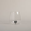 Drinking glass heart shape black (pack = 6 pcs)
