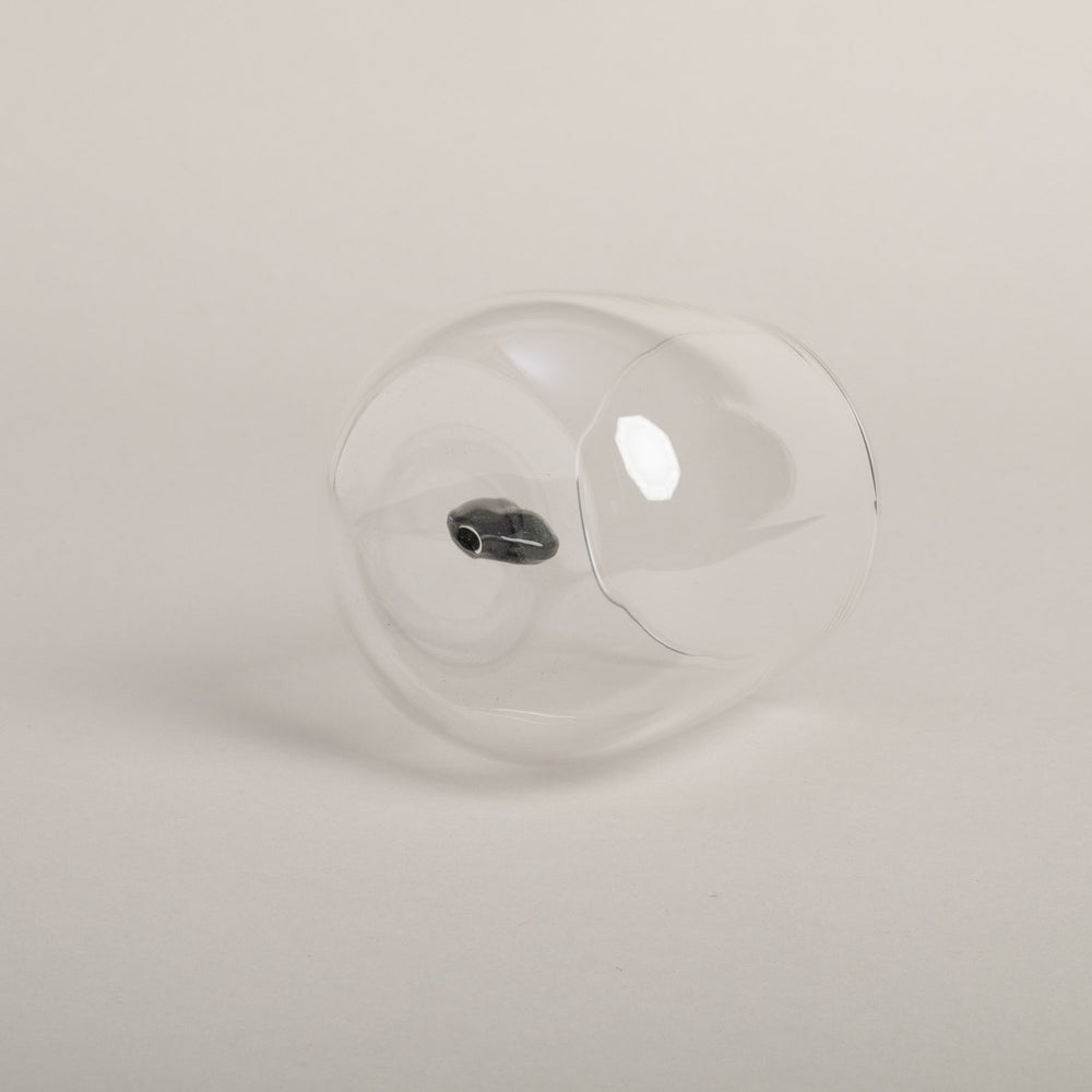 Drinking glass heart shape black (pack = 6 pcs)