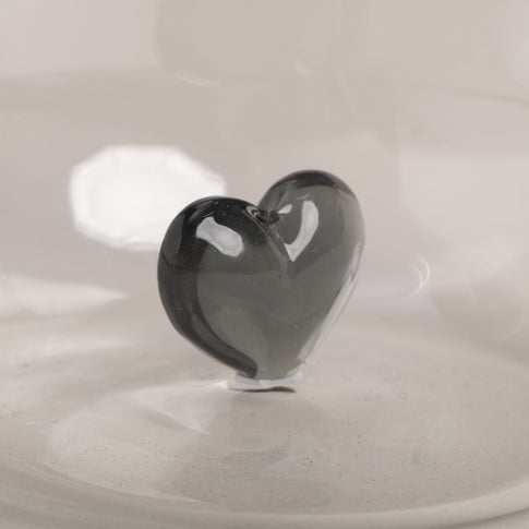 Drinking glass heart shape black (pack = 6 pcs)