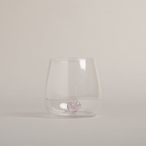 Verre à boire forme cœur rose (VE = 6 pcs)