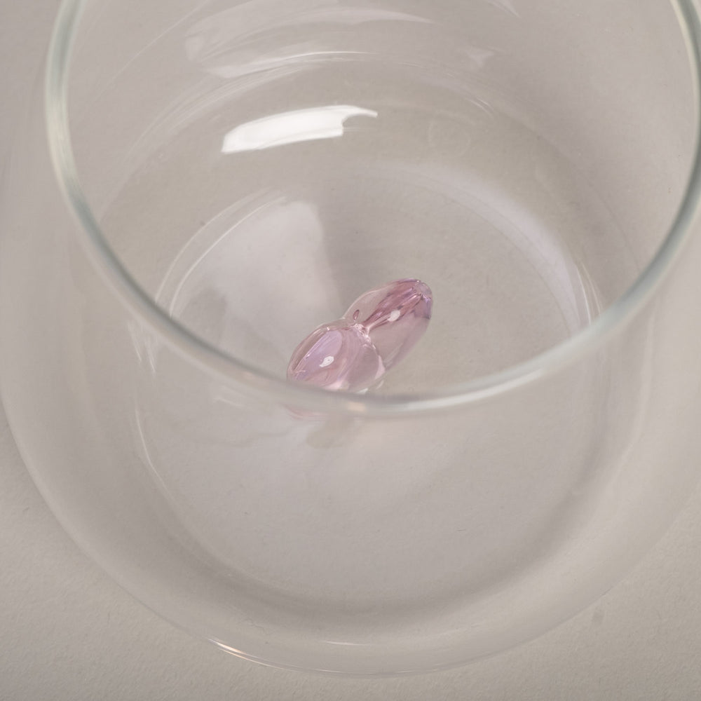 Verre à boire forme cœur rose (VE = 6 pcs)