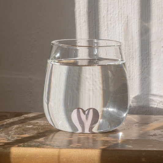 Verre à boire forme cœur rose (VE = 6 pcs)