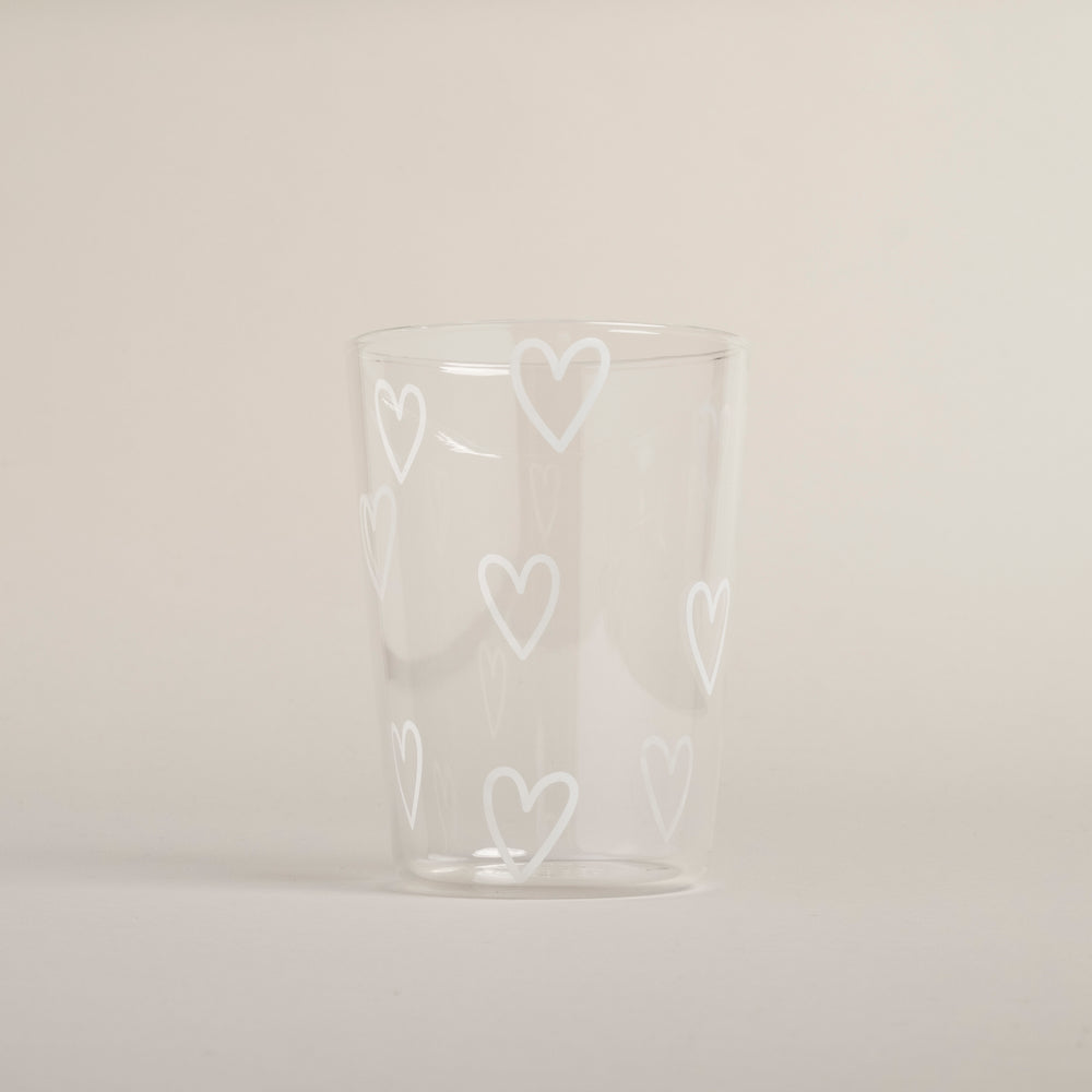 Verre à boire cœurs blanc (VE = 6 pcs)
