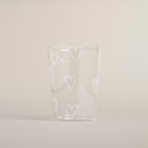 Verre à boire cœurs blanc (VE = 6 pcs)