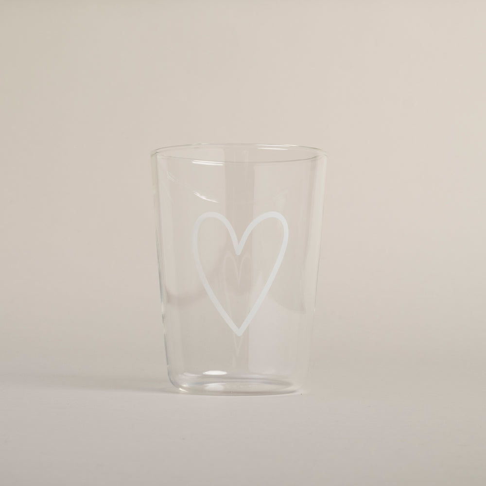 Verre à boire cœur blanc (VE = 6 pcs)