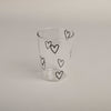 Drinking glass hearts black (pack = 6 pcs)