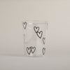 Drinking glass hearts black (pack = 6 pcs)