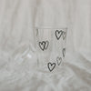 Drinking glass hearts black (pack = 6 pcs)