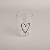 Drinking glass heart black (VE = 6 pcs)