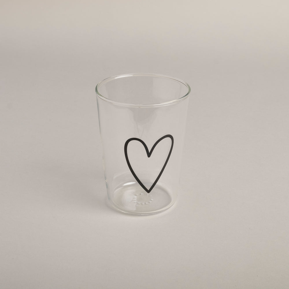 Drinking glass heart black (VE = 6 pcs)