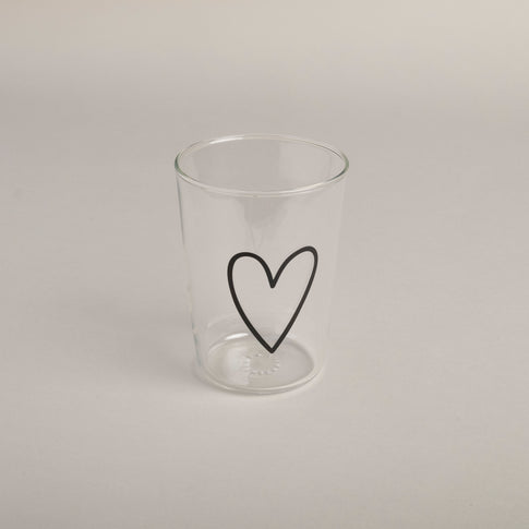 Drinking glass heart black (VE = 6 pcs)