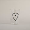 Drinking glass heart black (VE = 6 pcs)