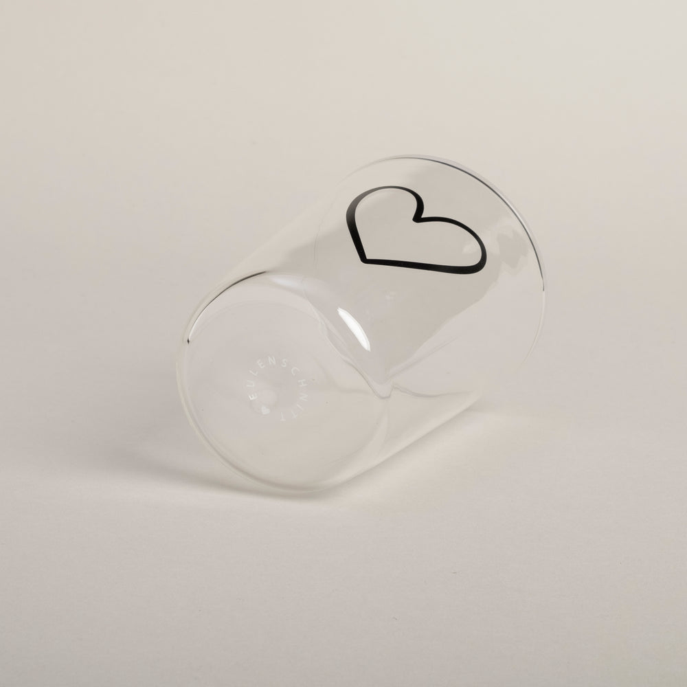 Drinking glass heart black (VE = 6 pcs)