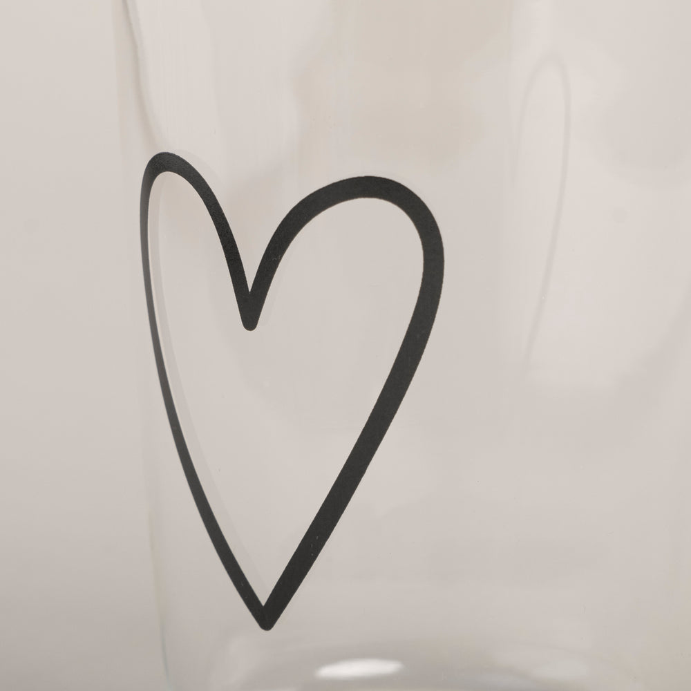 Drinking glass heart black (VE = 6 pcs)