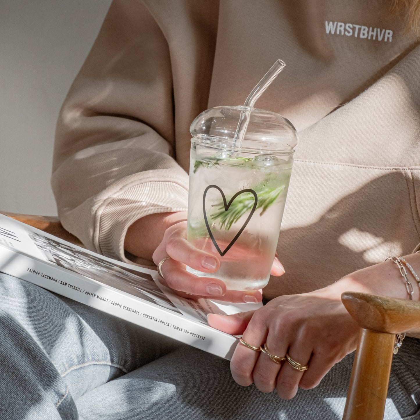 Drinking glass heart black (VE = 6 pcs)