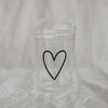 Drinking glass heart black (VE = 6 pcs)
