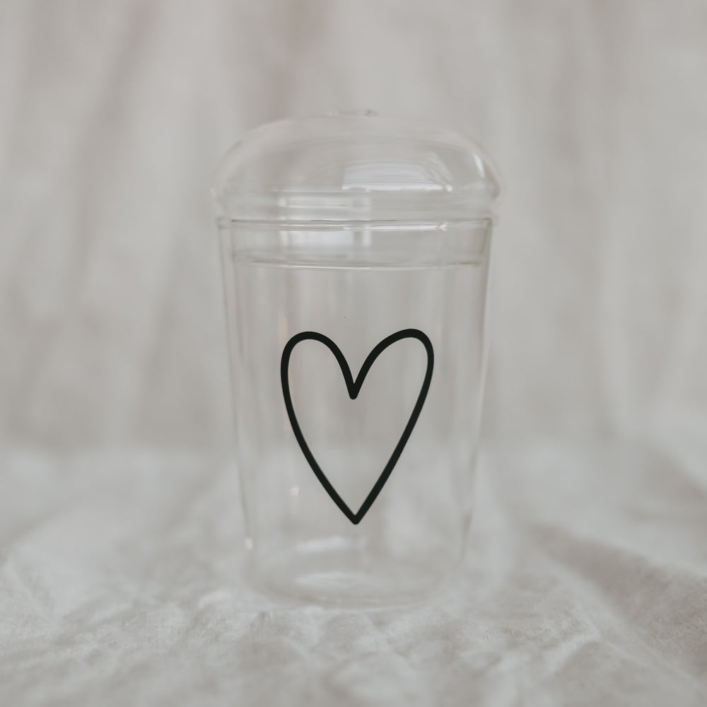 Drinking glass heart black (VE = 6 pcs)