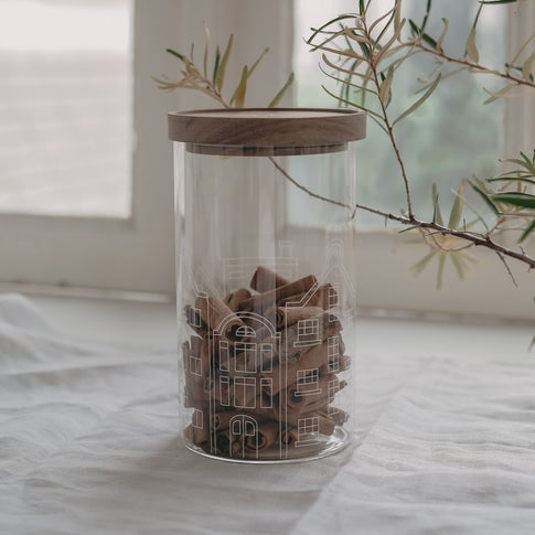 Storage jar houses 19cm (pack = 4 pcs)
