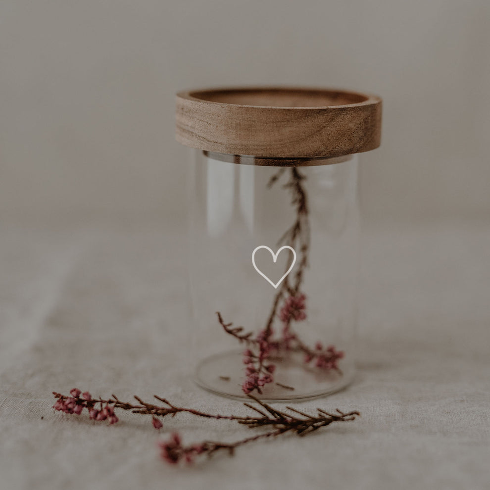 Mini storage jar heart white 9cm (VE = 8 pcs.)