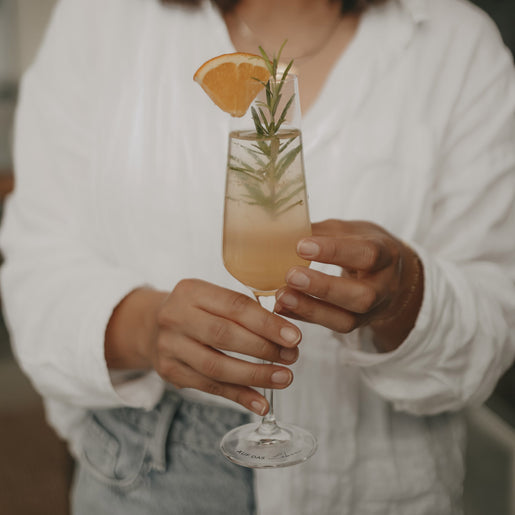 Champagne glass Auf das Leben (VE = 4 pcs)