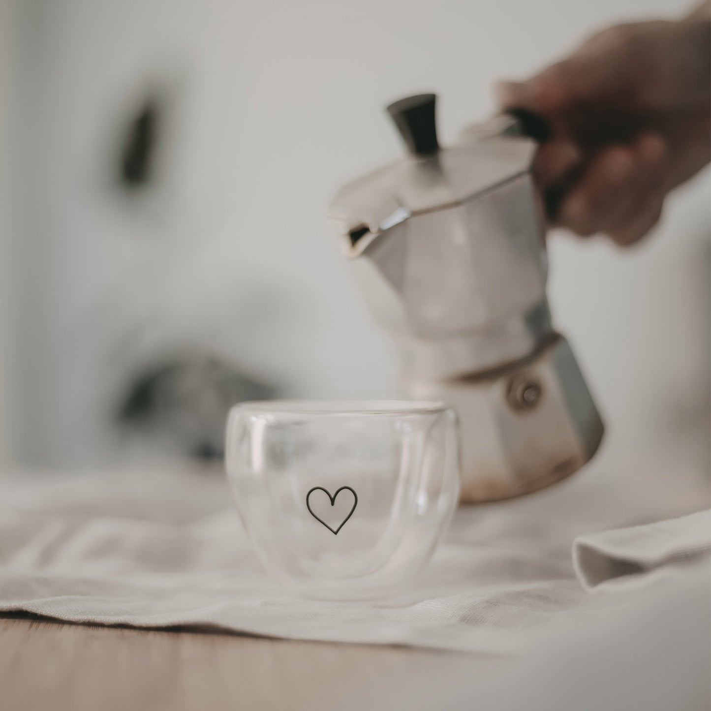 Verre cœur à double paroi cœur 50ml (VE = 6 pcs)