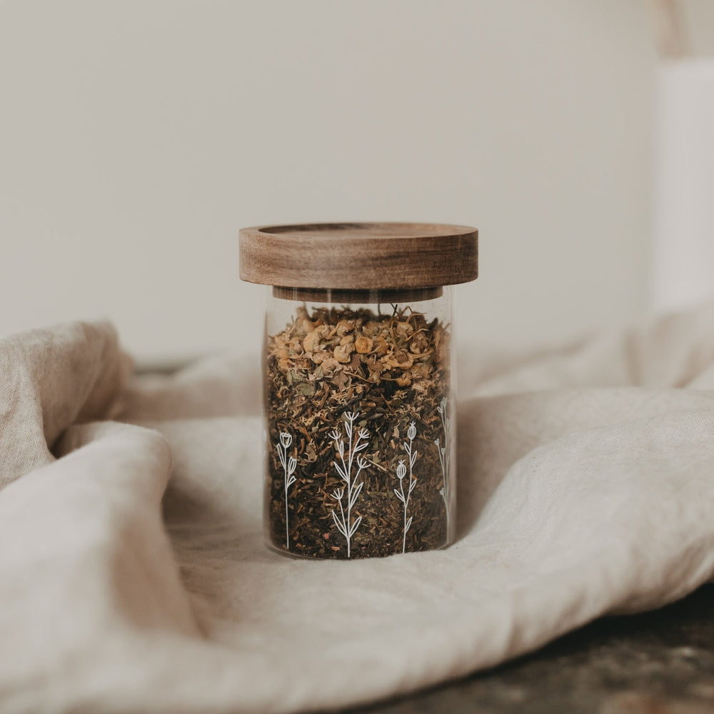 Mini storage jar flower meadow 9cm (VE = 8 pcs)