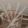 Pailles en forme de cœur en verre 13cm par lot de 4 (VE = 10 lots)
