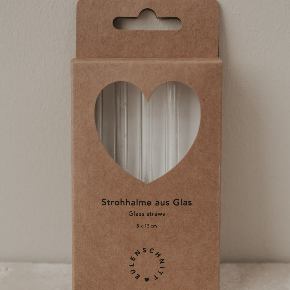 Strohhalme Smileys aus Glas 13cm im 4er Set (VE = 10 Sets)