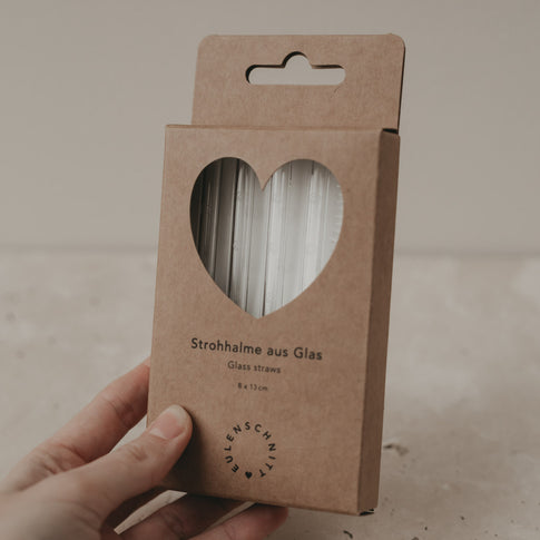 Strohhalme Smileys aus Glas 13cm im 4er Set (VE = 10 Sets)