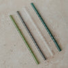 Pailles torsadées en verre 20cm vert en lot de 4 (VE = 10 lots)