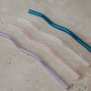 Pailles ondulées en verre 20cm rose par lot de 4 (VE = 10 lots)