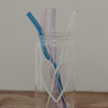 Pailles ondulées en verre 20cm rose par lot de 4 (VE = 10 lots)
