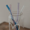 Pailles ondulées en verre 20cm rose par lot de 4 (VE = 10 lots)