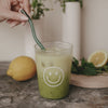 Wavy glass straws 20cm green in 4-piece set (VE = 10 sets)