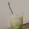 Wavy glass straws 20cm green in 4-piece set (VE = 10 sets)