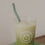 Wavy glass straws 20cm green in 4-piece set (VE = 10 sets)