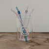 Pailles pliées en verre 20cm rose en lot de 4 (VE = 10 lots)