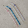 Pailles pliées en verre 20cm rose en lot de 4 (VE = 10 lots)