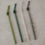 Pailles pliées en verre 20cm vert en lot de 4 (VE = 10 lots)