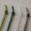 Pailles pliées en verre 20cm vert en lot de 4 (VE = 10 lots)