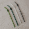 Pailles pliées en verre 20cm vert en lot de 4 (VE = 10 lots)
