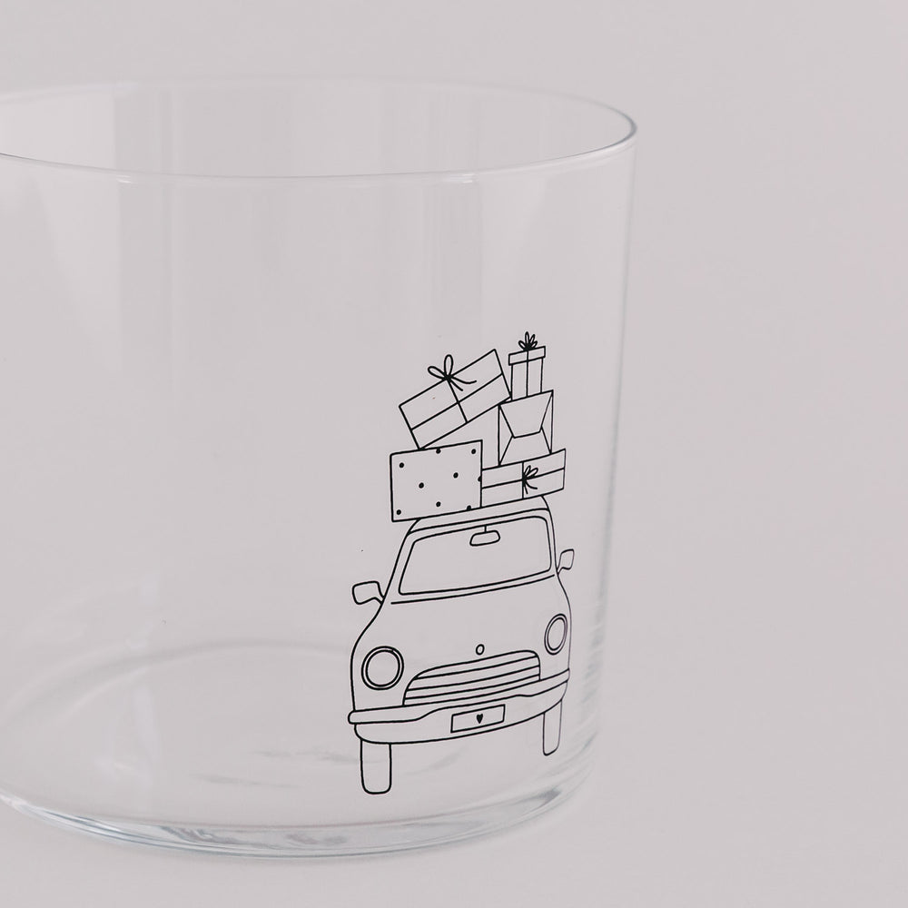 Verre à boire voiture de Noël (VE = 4 pcs)