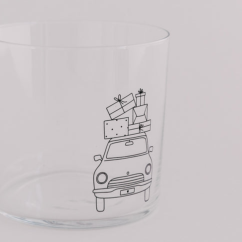 Verre à boire voiture de Noël (VE = 4 pcs)