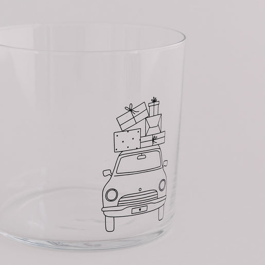 Trinkglas Weihnachtsauto (VE = 4 Stk)