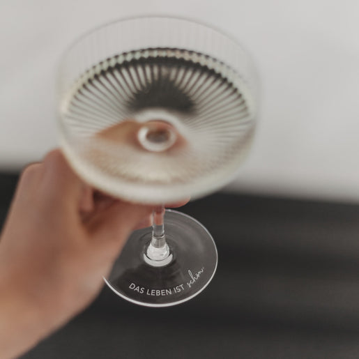 Champagnerglas Das Leben ist schön (VE = 4 Stk)