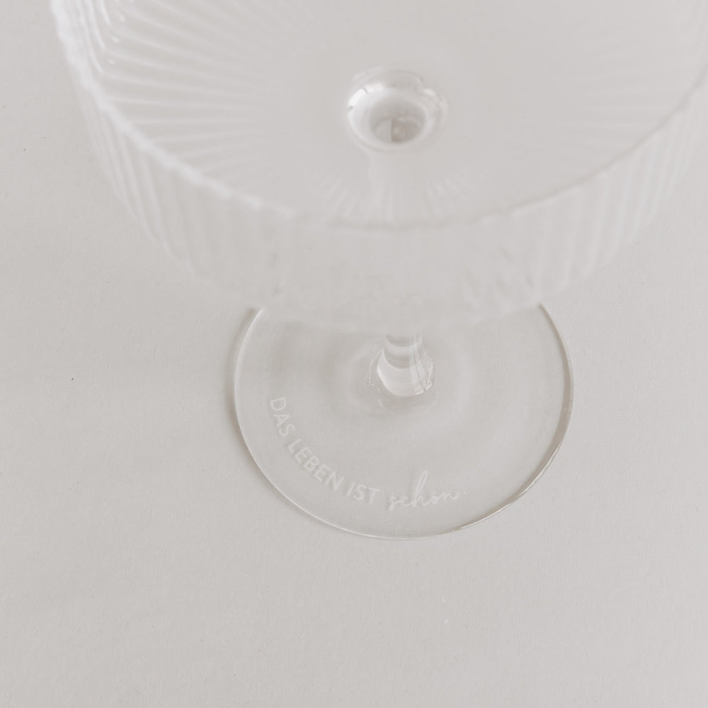 Champagnerglas Das Leben ist schön (VE = 4 Stk)