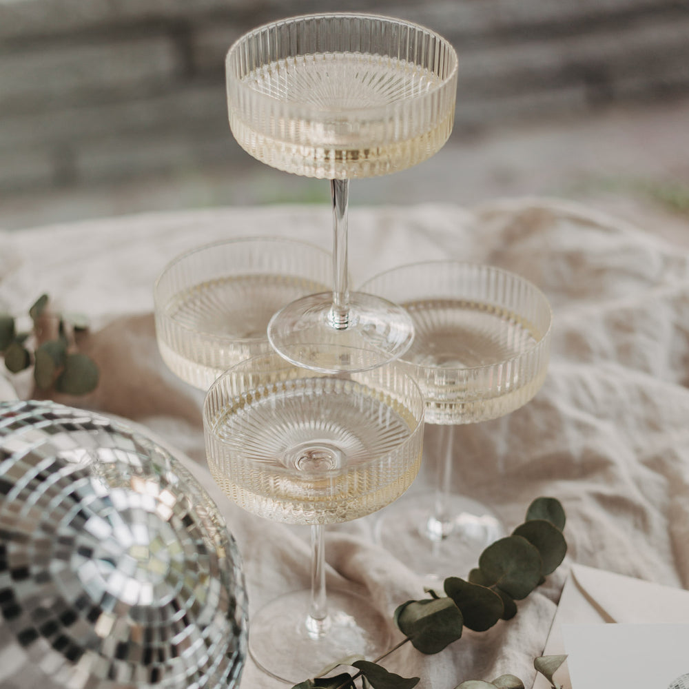 Champagnerglas Das Leben ist schön (VE = 4 Stk)
