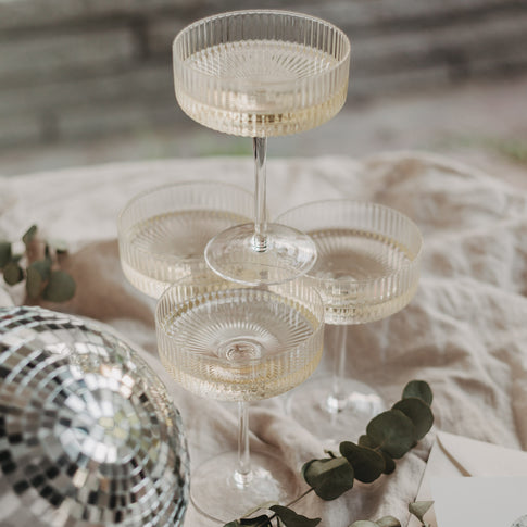 Champagnerglas Das Leben ist schön (VE = 4 Stk)
