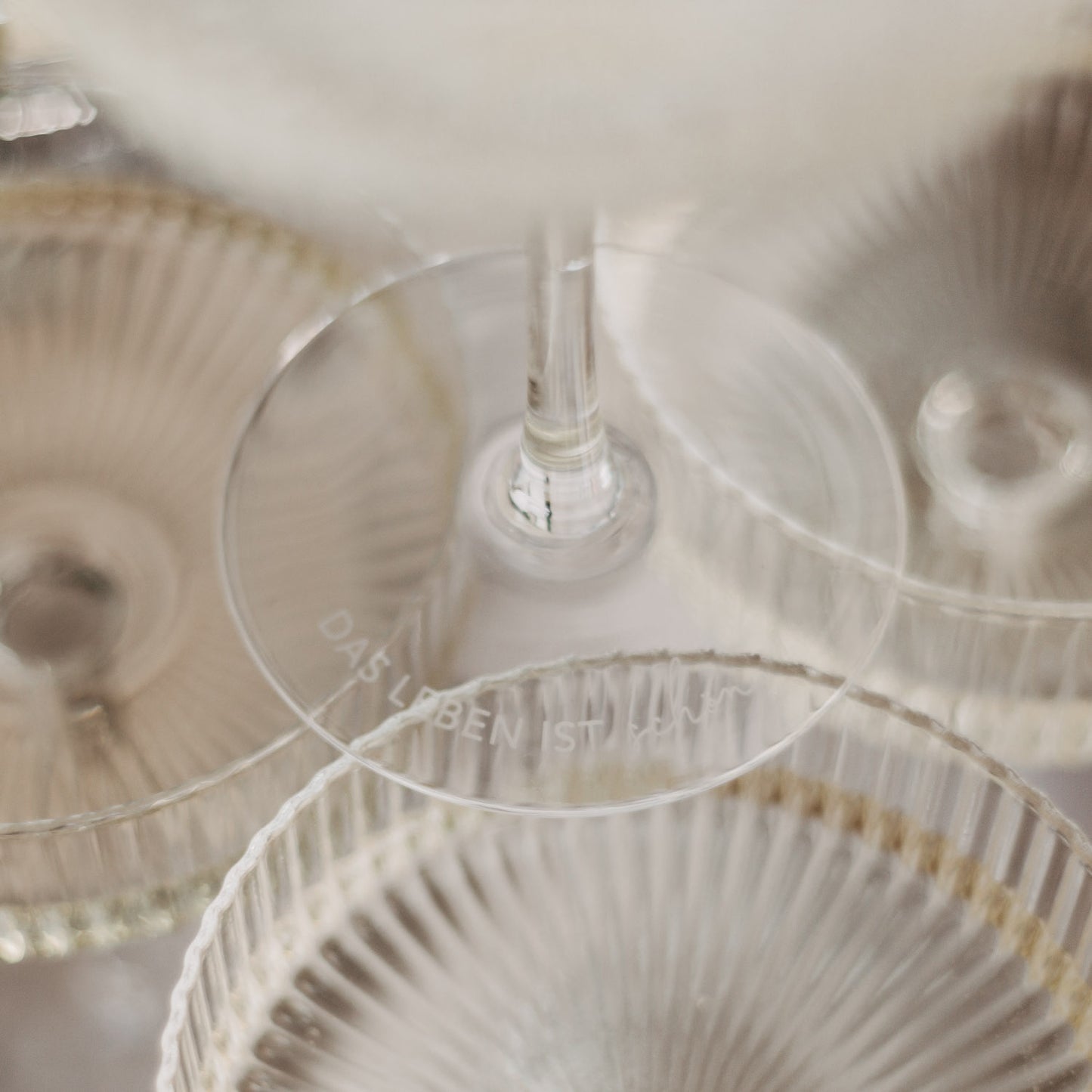 Champagnerglas Das Leben ist schön (VE = 4 Stk)